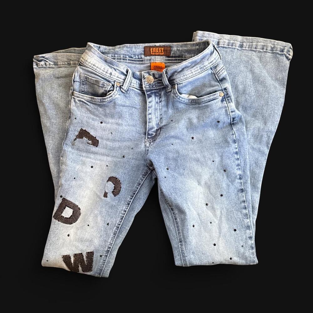 Crest low rise flare jeans